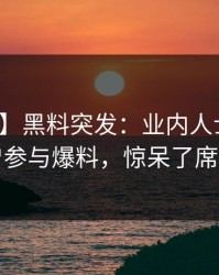 【爆料】黑料突发：业内人士在深夜被曝曾参与爆料，惊呆了席卷全网