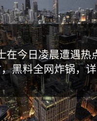 业内人士在今日凌晨遭遇热点事件轰动一时，黑料全网炸锅，详情深扒